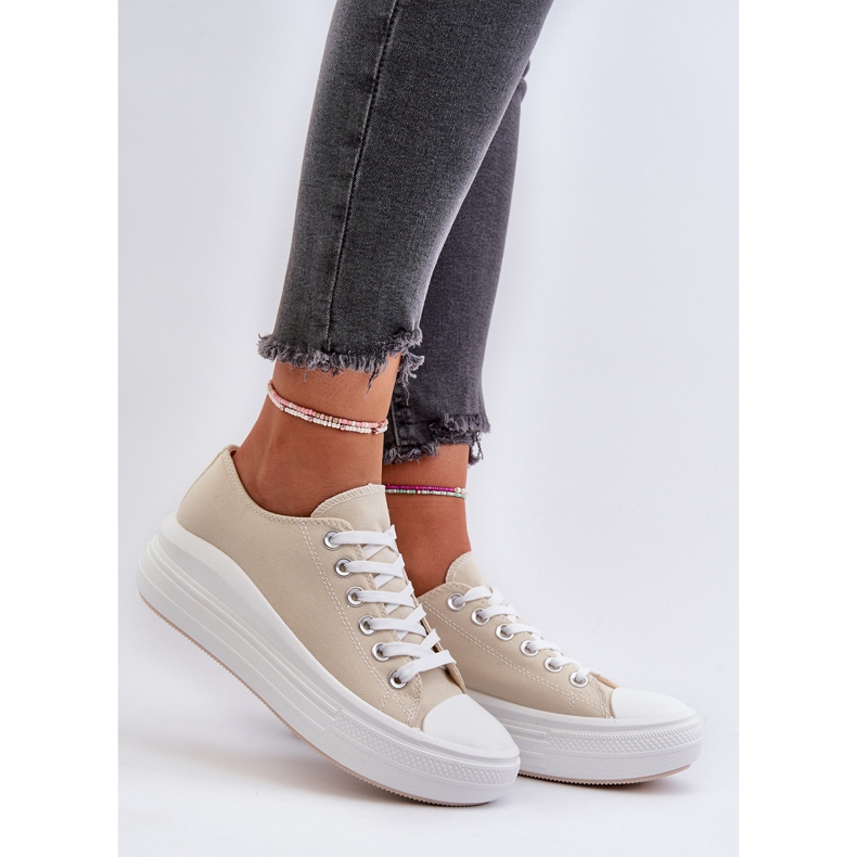 Beige Amyete Women's Sneakers on a Massive Platform 2