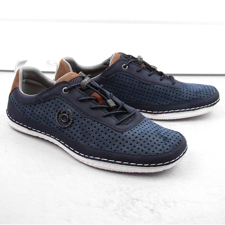 Comfortable men's sports slip-on shoes Bugatti NN153246 blue 1