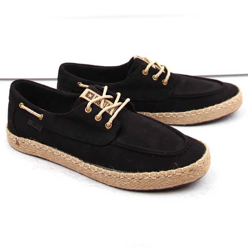Suede men's shoes, moccasins, black espadrilles Big Star NN174051 1 Suede men's shoes, moccasins, black espadrilles Big Star NN174051 1