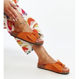 Orange flip-flops with a cork sole by Aamu 1
