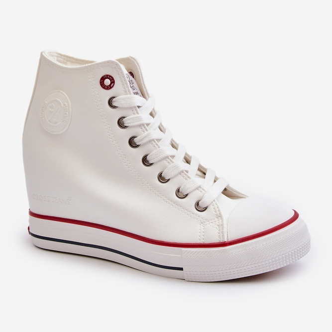 Women's Wedge Sneakers Cross Jeans NN2R4004 White 2 Women's Wedge Sneakers Cross Jeans NN2R4004 White 2