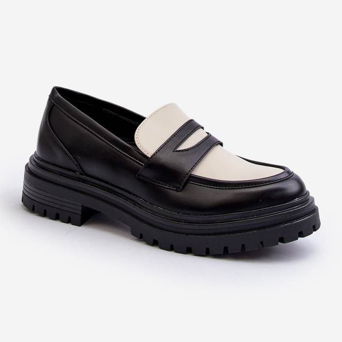 Women's Moccasins With Flat Heels and Platform Black Kaldira 1