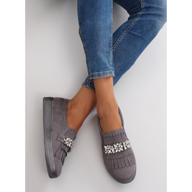 Slipons on a pearl sole t277p Gray grey 1