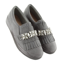 Slipons on a pearl sole t277p Gray grey 2