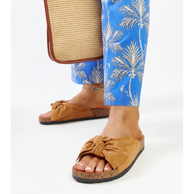 Brown flip-flops with a cork sole by Aamu 1