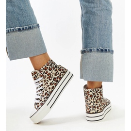 Bagy high leopard print sneakers with a thick sole brown 3