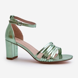 Evento High heel sandals with straps, green Enitia 1 Evento High heel sandals with straps, green Enitia 1