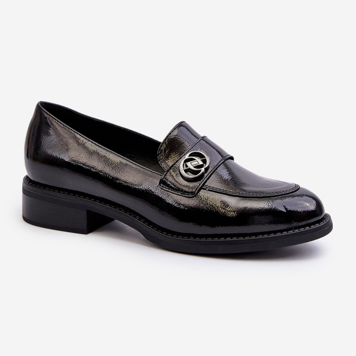 Women's Patent Leather Moccasins Black Dilhela 2