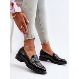 Women's Patent Leather Moccasins Black Dilhela 1