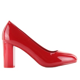 Patent pumps Red wide heel 1