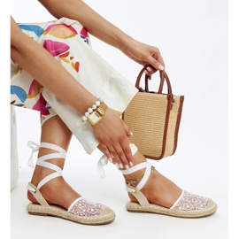 Teha white lace espadrilles with open heel 1