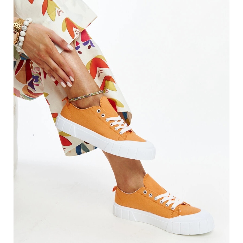 Eduard's orange fabric sneakers 1 Eduard's orange fabric sneakers 1