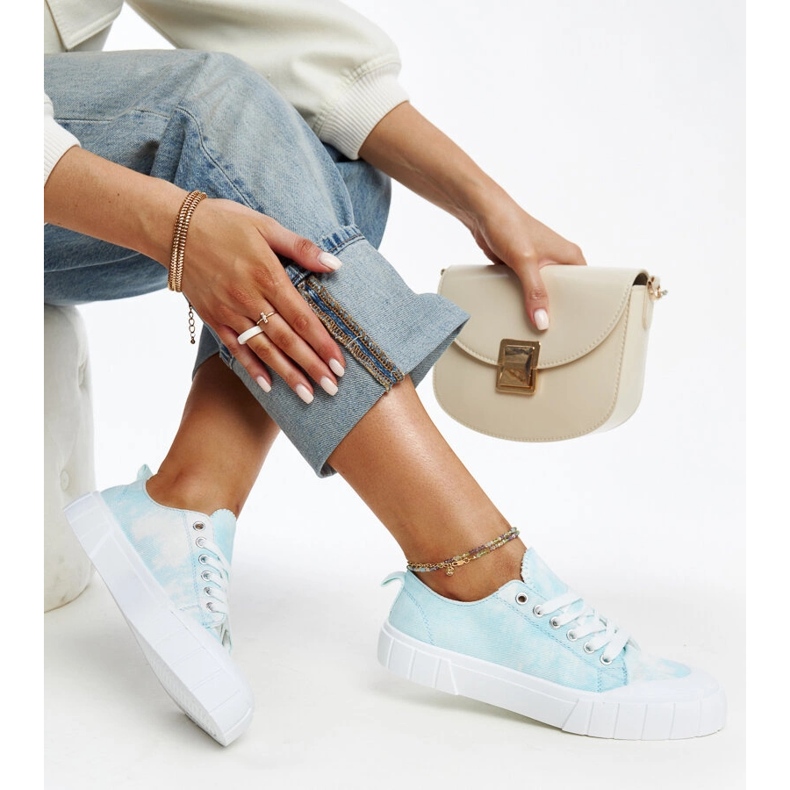 Blue fabric sneakers by Jerina 1