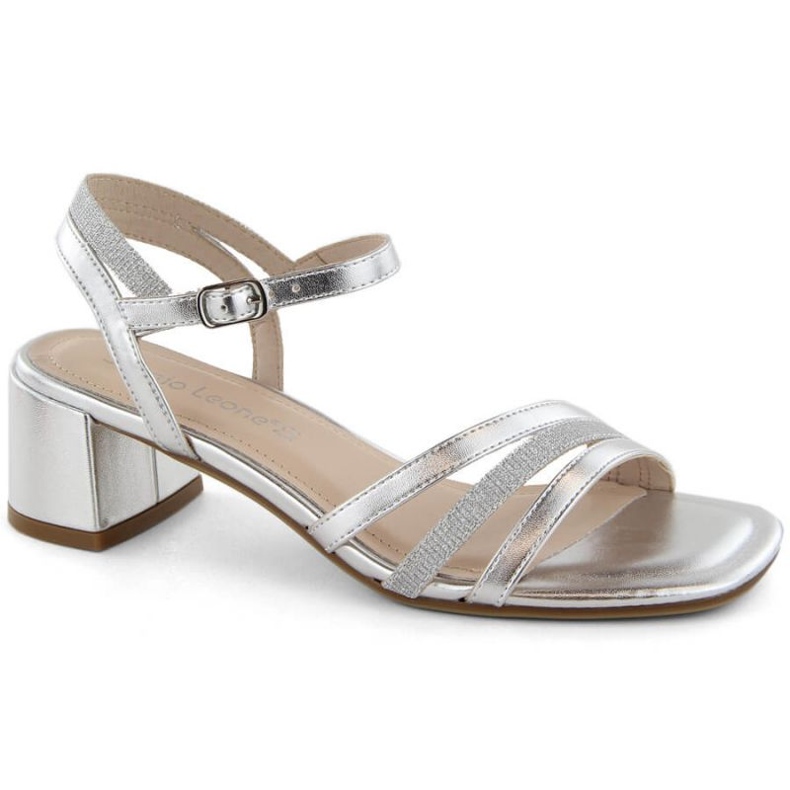 Sergio Leone W SK434A silver patent high-heeled sandals 1