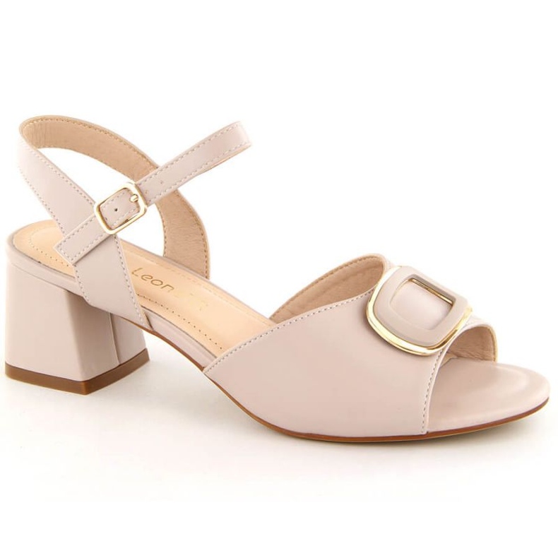 Elegant high-heeled sandals Sergio Leone W SK435A, beige 1