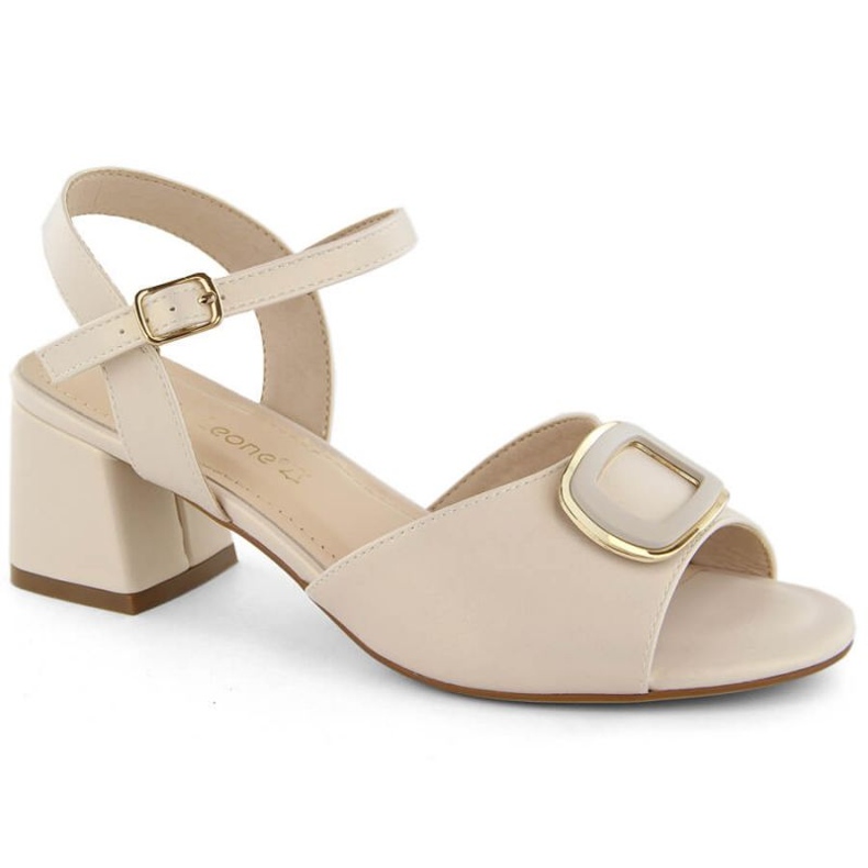 Elegant high-heeled sandals Sergio Leone W SK435B, beige pearl 1
