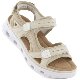 Comfortable Velcro sandals Rieker W RKR691 beige 1