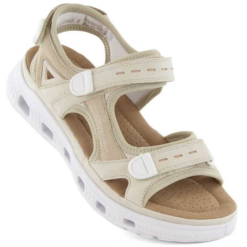 Comfortable Velcro sandals Rieker W RKR691 beige 1
