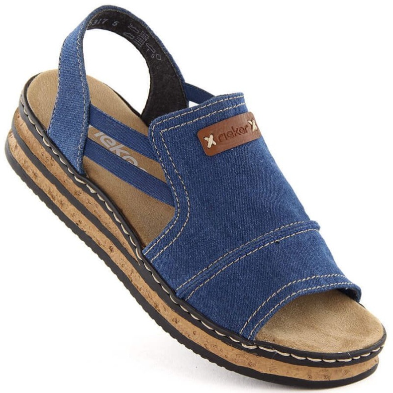 Comfortable Rieker W RKR684 jeans platform sandals 1