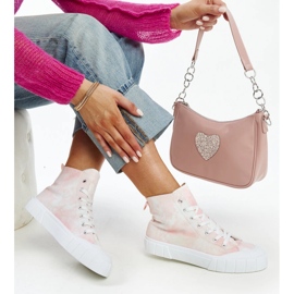 Pink Raissa high-top fabric sneakers 1 Pink Raissa high-top fabric sneakers 1