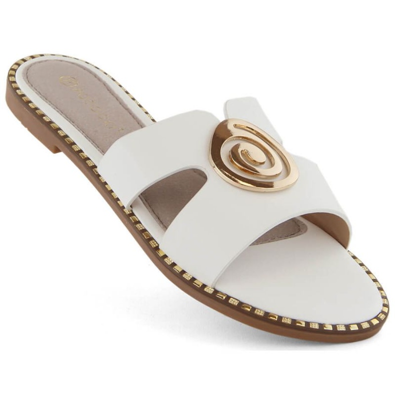 Potocki W WOL234B low-heeled flip-flops, white 1