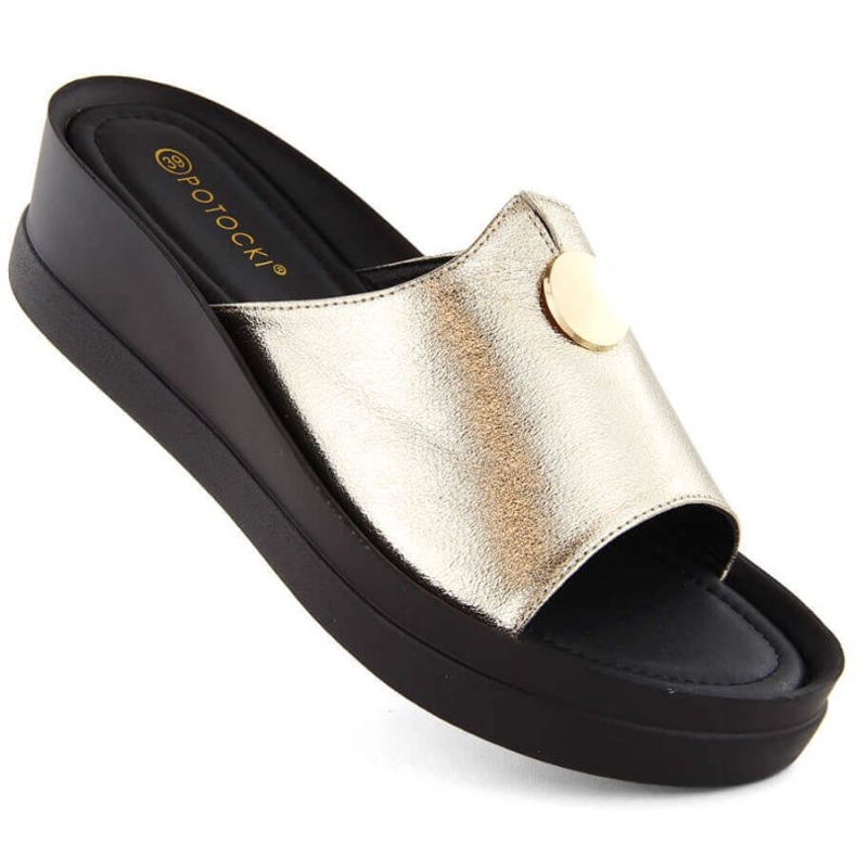 Potocki W WOL236 gold wedge mules golden 1