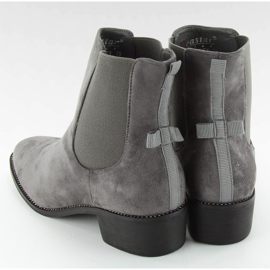 Slender Chelsea boots with a bow M270 Gray grey 1