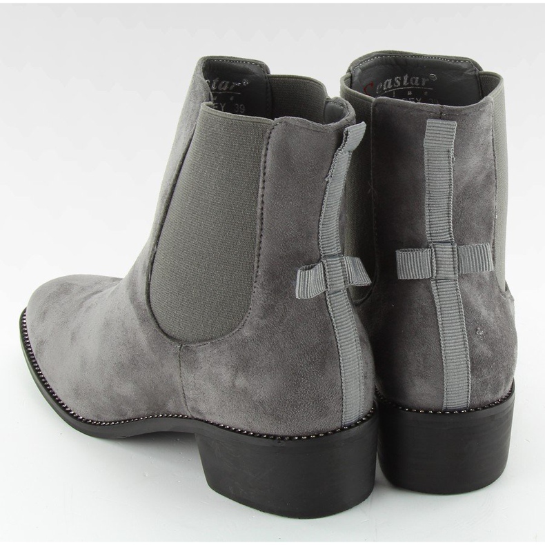 Slender Chelsea boots with a bow M270 Gray grey 1
