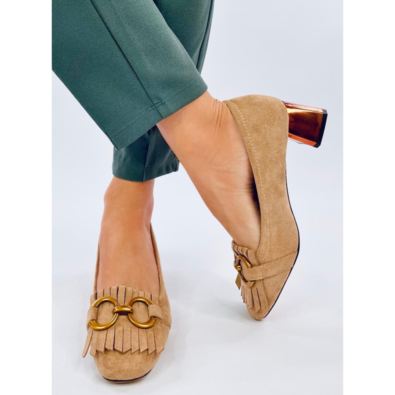 Weinn Beige copper heel pumps 2