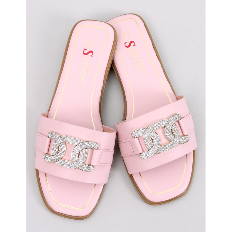 Mille Pink cubic zirconia slides 1