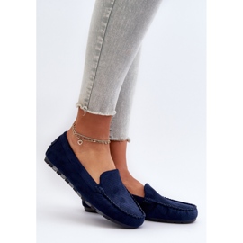 Women's Suede Moccasins Navy Blue Ranica 2
