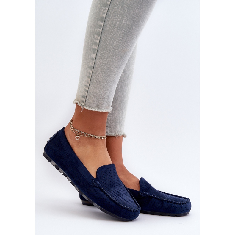 Women's Suede Moccasins Navy Blue Ranica 2 Women's Suede Moccasins Navy Blue Ranica 2