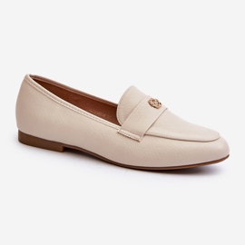 Women's Flat Heel Moccasins Beige Sylvaine 1