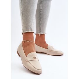 Women's Flat Heel Moccasins Beige Sylvaine 2