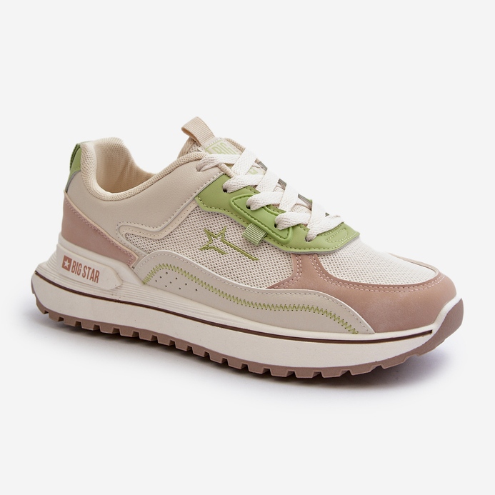Big Star Women's Sneakers NN274A091 Beige and Green 2