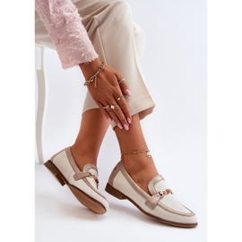 Leather Moccasins With Gold Decoration Maciejka 06442-25 Gold golden 1 Leather Moccasins With Gold Decoration Maciejka 06442-25 Gold golden 1