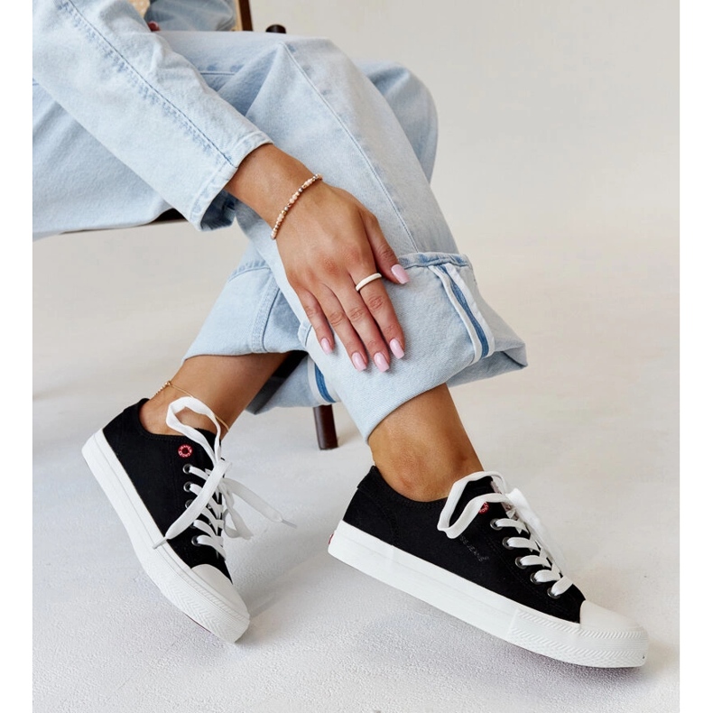 Black fabric women's Cross Jeans sneakers 1