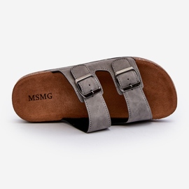 Men's flip-flops with a cork sole, Gray Rosawia grey 1