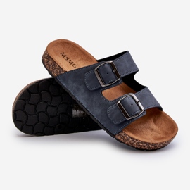 Men's flip-flops with a cork sole, navy blue Rosawia 2