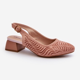 Jezzi Pink Block High Heel Pumps Gemifa 1