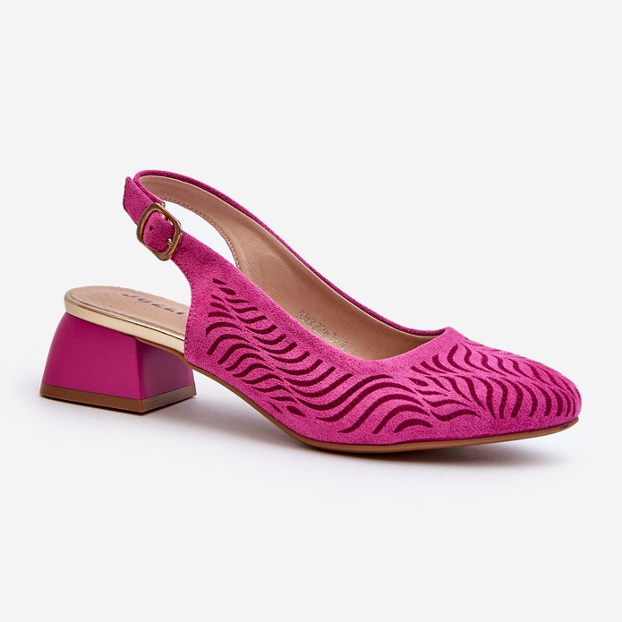 Fuchsia Block Heel Pumps Gemifa pink 2