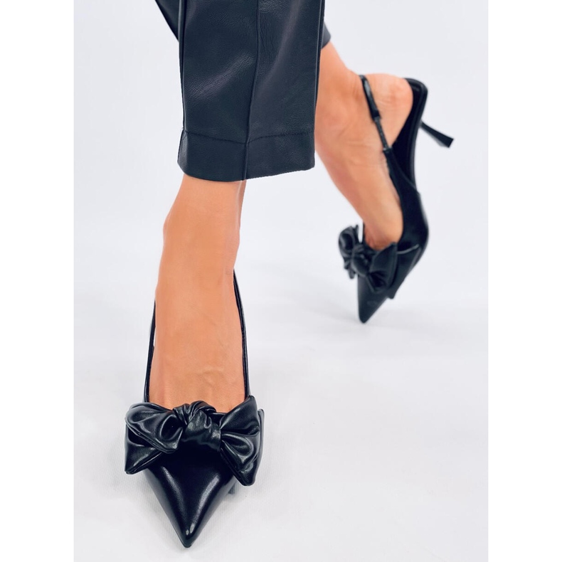 Open heel pumps from Deluna Black 1