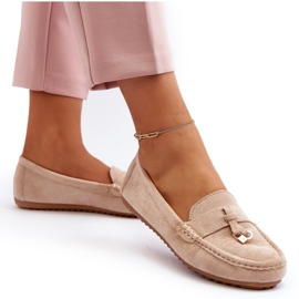 Women's Suede Classic Moccasins Beige 4 Women's Suede Classic Moccasins Beige 4
