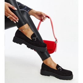 Black leather shoes with a decorative buckle 1