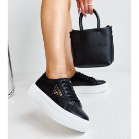 Black leather shoes with a decorative buckle 1