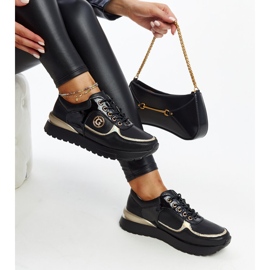 Black leather shoes with a decorative buckle 1
