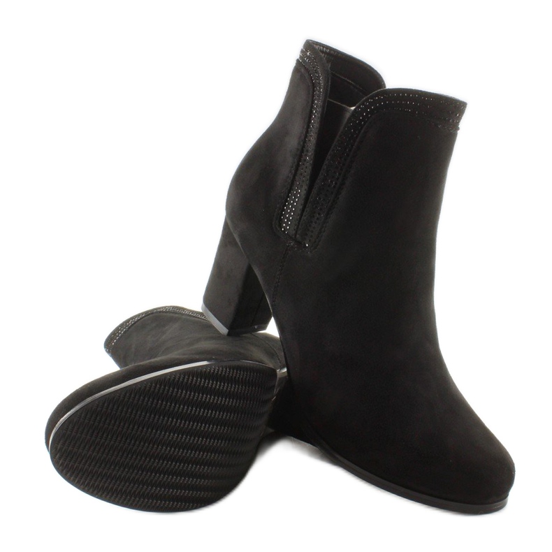 AL-1 black suede heel boots 2