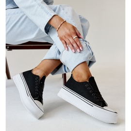 Black sneakers with a thick Bahira sole 1