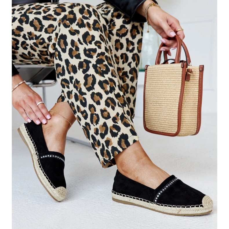 Black espadrilles with Abia rhinestones 1