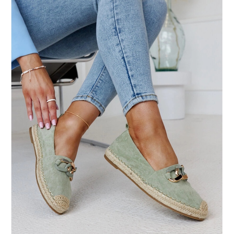 Green espadrilles with a chain from Radwan 1